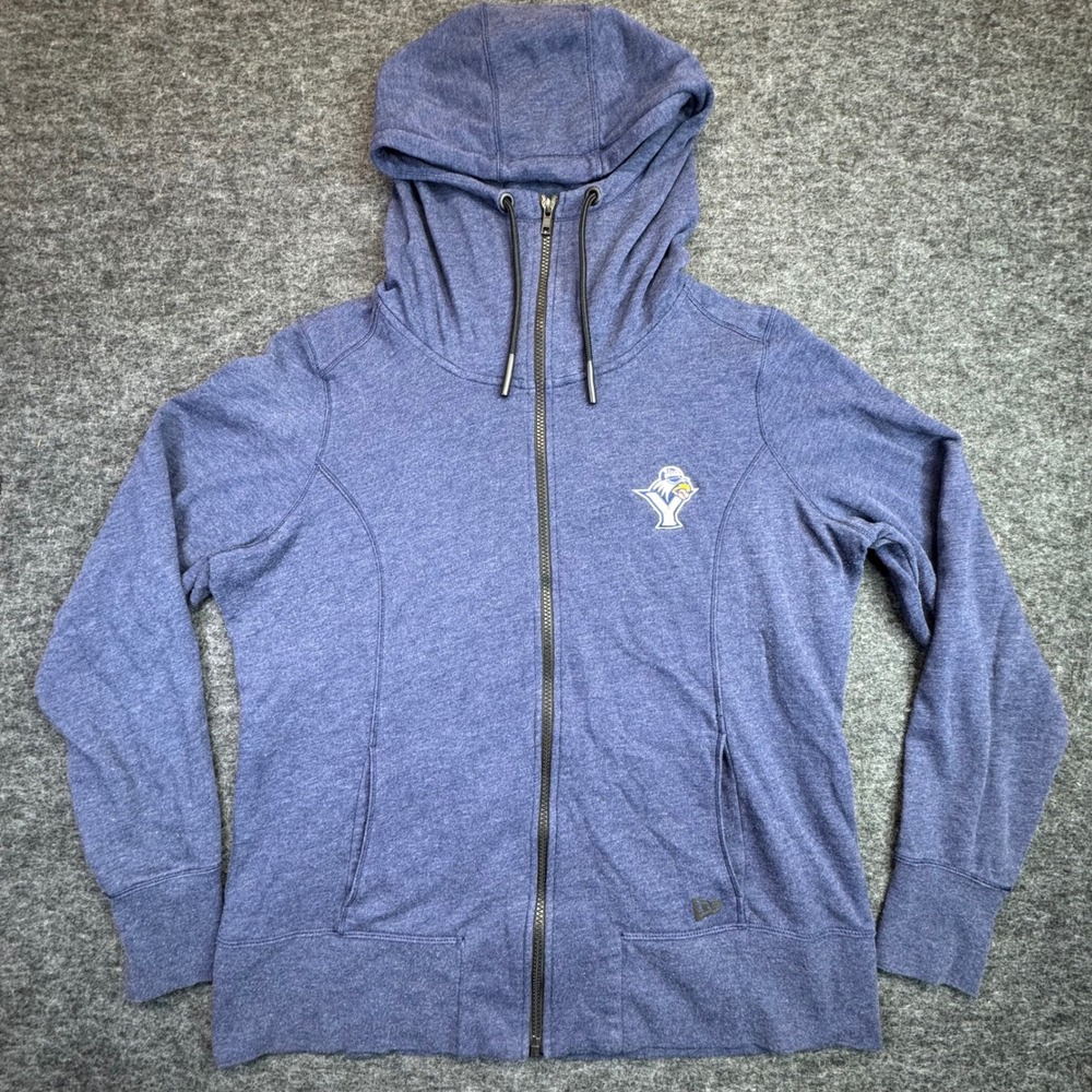 York Revolution New Era Women's Heather Navy Zip-Up Hoodie